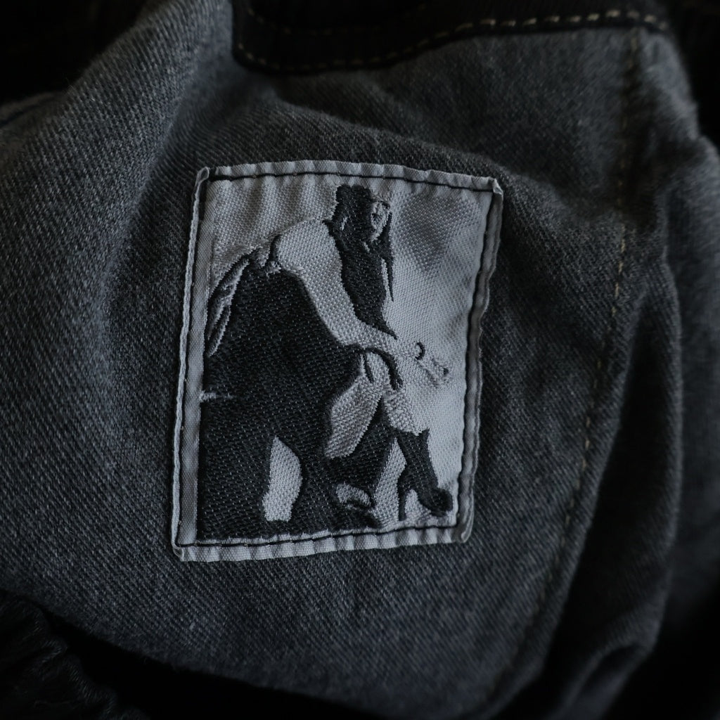 DRKSHDW(ダークシャドウ) 26AW DOUBLE CARGO JUMBO BELAS ワイドレグ カーゴパンツ ドローコード フラップポケット ブラック DU02E7398-BW