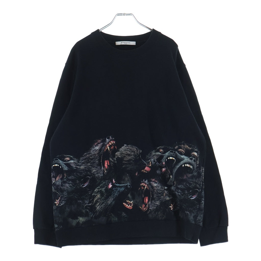 GIVENCHY(ジバンシィ) 16AW Screeching Monkey Print Cotton Jersey Sweatshirt スクリーチングモンキープリント クルーネックスウェットトレーナー ブラック 16F 7308 653
