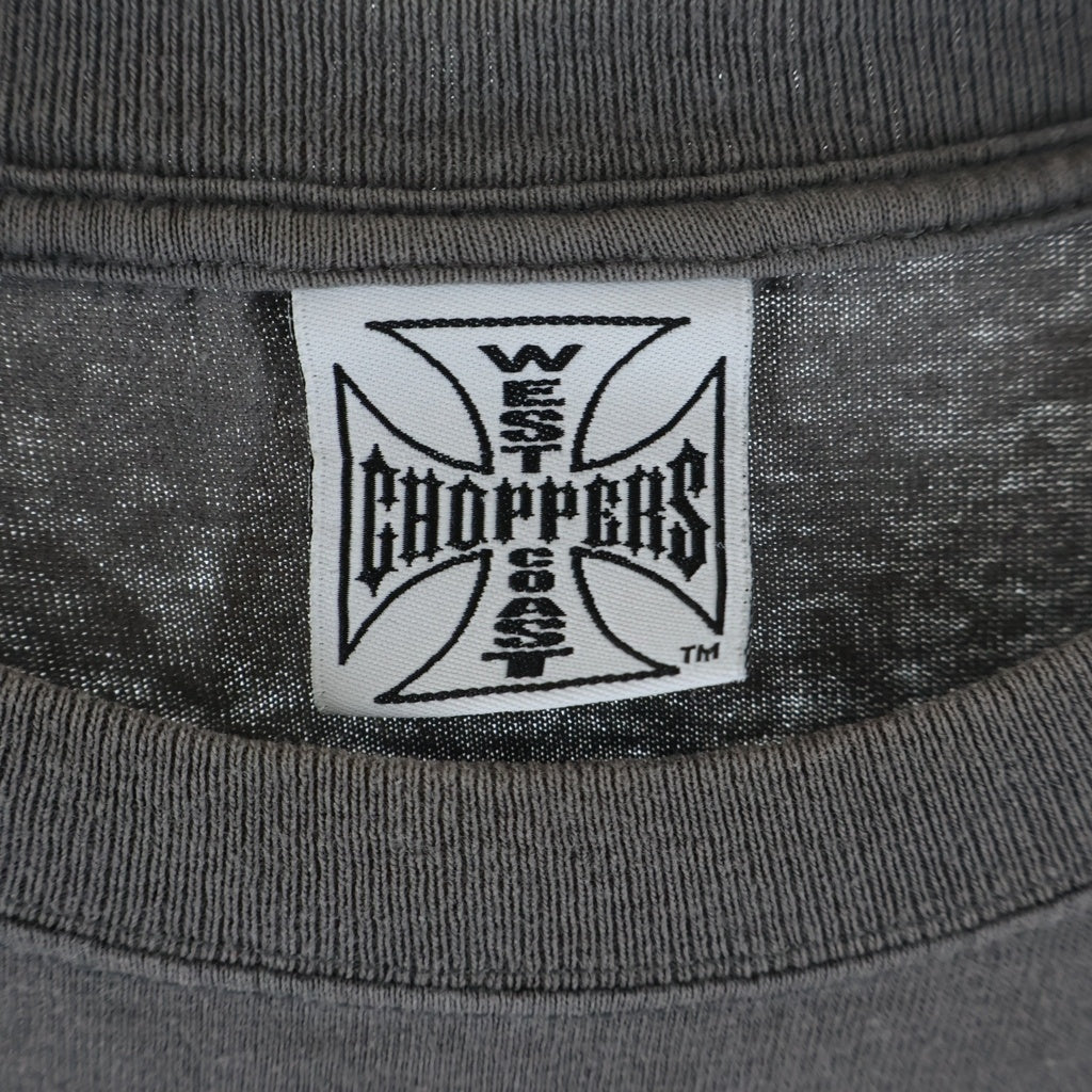 VINTAGE(ヴィンテージ) 90-00s WEST COAST CHOPPERS IRON CROSS ウェストコーストチョッパーズ アイアンクロス 両面プリント 半袖Tシャツ カットソー グレー