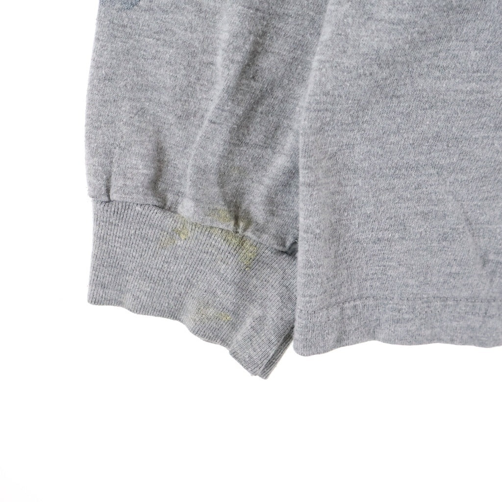 HARLEY DAVIDSON(ハーレーダビッドソン) 90s VINTAGE BLUE FLAME L/S TEE ブルーフレイム 袖プリント 長袖Tシャツ カットソー ロンT グレー