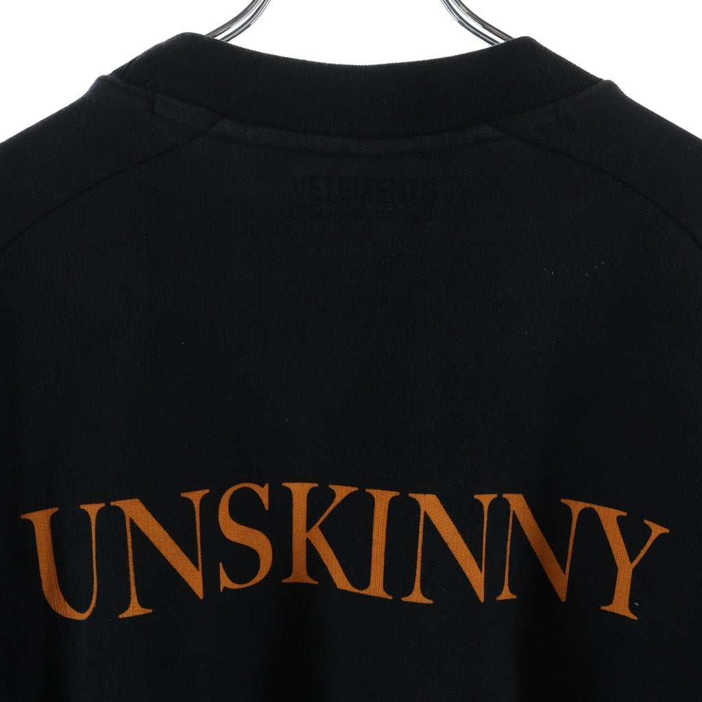VETEMENTS(ヴェトモン) 18SS UNSKINNY プリントオーバーサイズスウェット トレーナー ブラック WSS18TR23