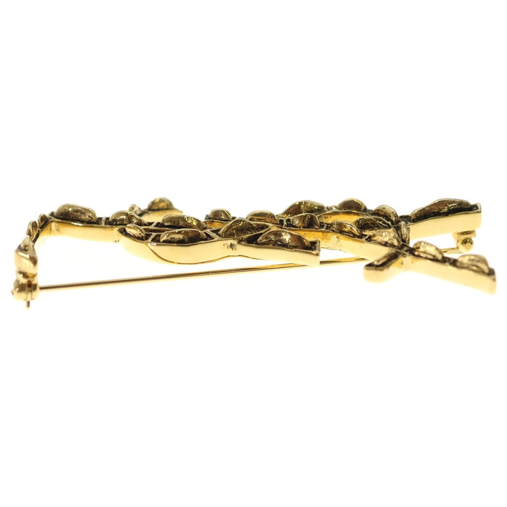 SAINT LAURENT PARIS(サンローランパリ) YSLカサンドラ ブローチ ゴールドチャーム レディース