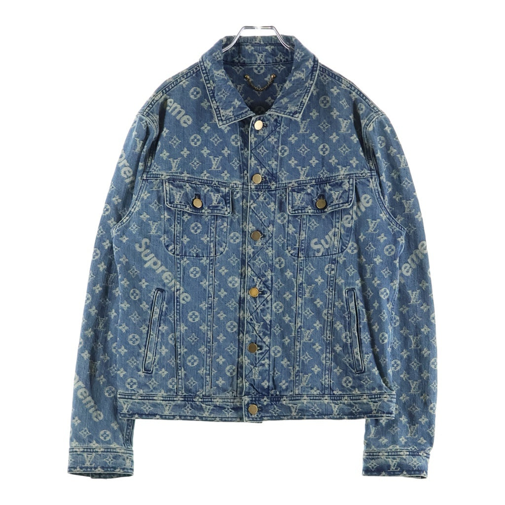 SUPREME(シュプリーム) 17AW× LV Jacquard Denim Trucker Jacket ルイヴィトン モノグラムジャガードトラッカーデニムジャケット インディゴ