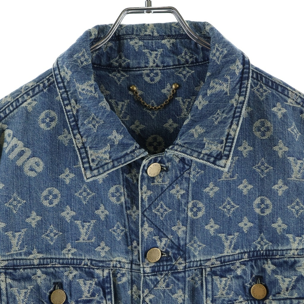 SUPREME(シュプリーム) 17AW× LV Jacquard Denim Trucker Jacket ルイヴィトン モノグラムジャガードトラッカーデニムジャケット インディゴ