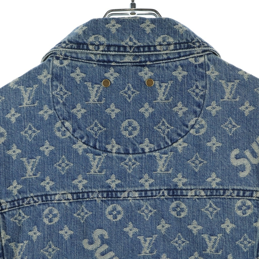 SUPREME(シュプリーム) 17AW× LV Jacquard Denim Trucker Jacket ルイヴィトン モノグラムジャガードトラッカーデニムジャケット インディゴ