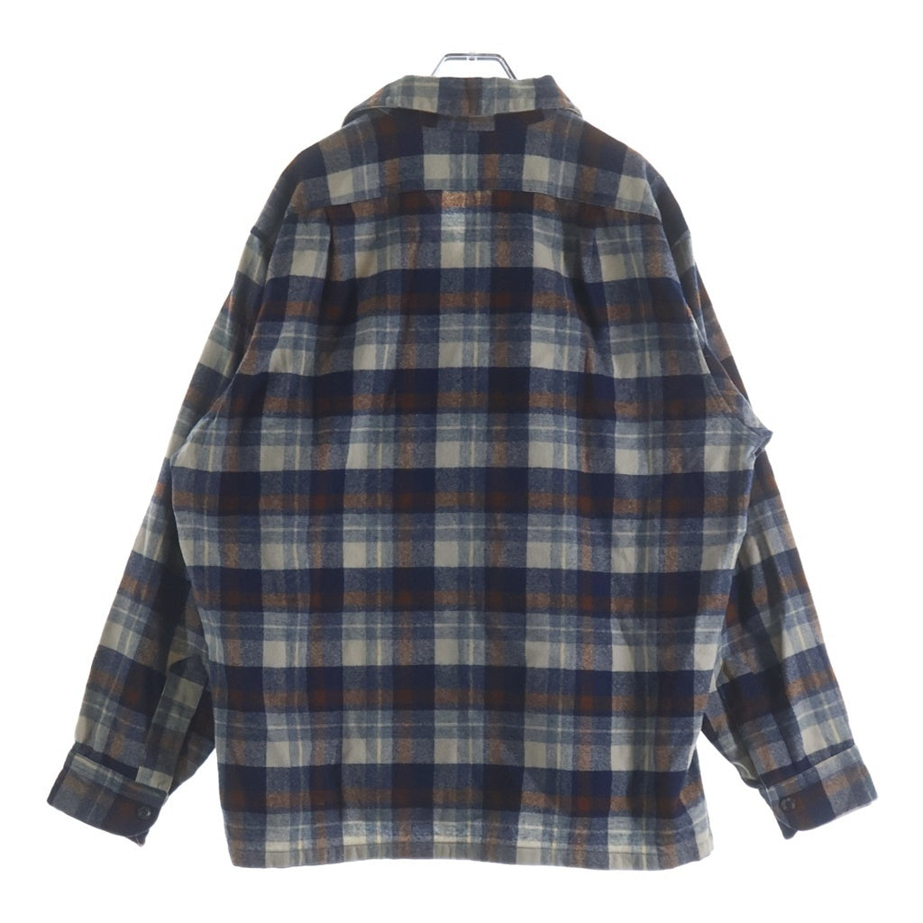 PENDLETON(ペンドルトン) 70s VINTAGE ヴィンテージ チェック ウールシャツ 長袖シャツ ブルー/ブラウン