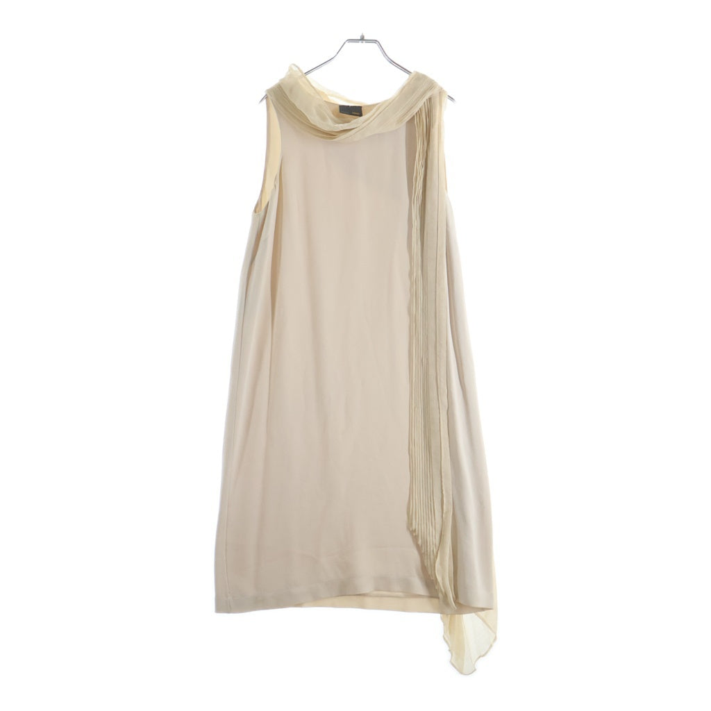 FENDI(フェンディ) ONE PIACE DRESS プリーツスカーフ シルク ワンピース ドレス ベージュ レディース