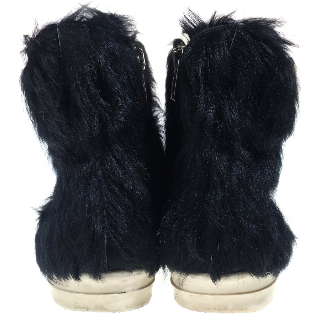 Rick Owens(リックオウエンス) strobe high pony hair ラモーンズ ハイカット ファー スニーカー シューズ 靴 ブラック