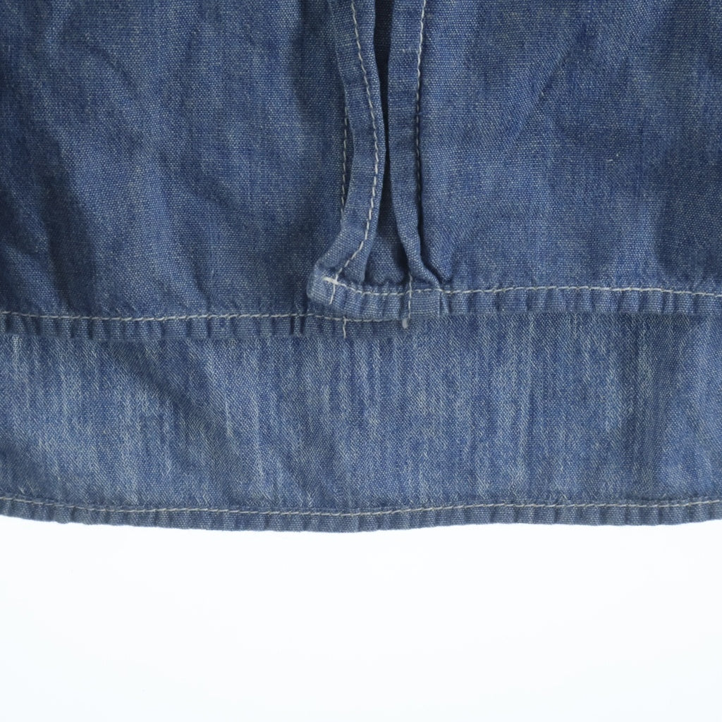 LEE(リー) 50-60s VINTAGE CHAMBRAY SHIRT シャンブレー 長袖シャツ 黒タグ マチ付き ヴィンテージ ブルー