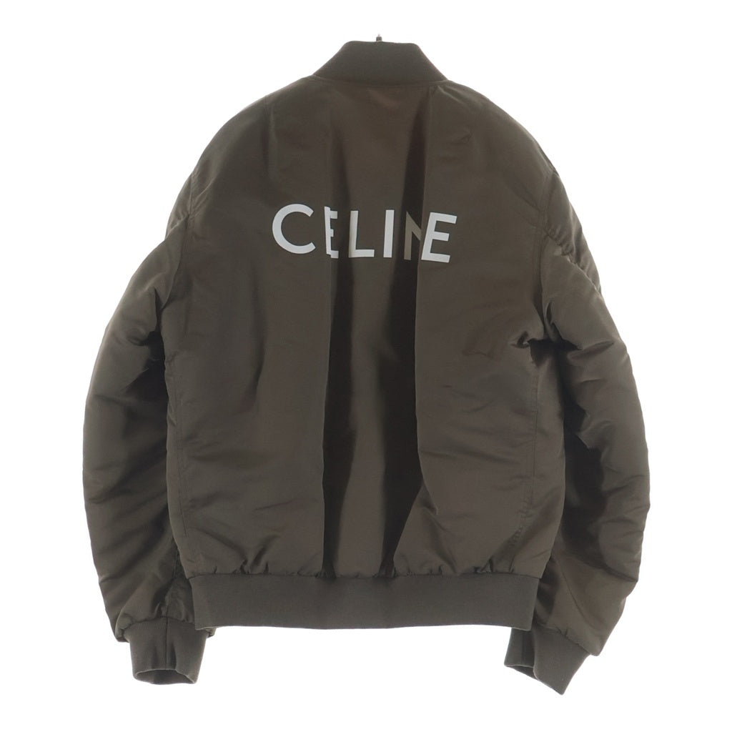 CELINE(セリーヌ) 23AW LOGO BOMBER JACKET ロゴプリントボンバージャケット MA-1 カーキ 2W426396E