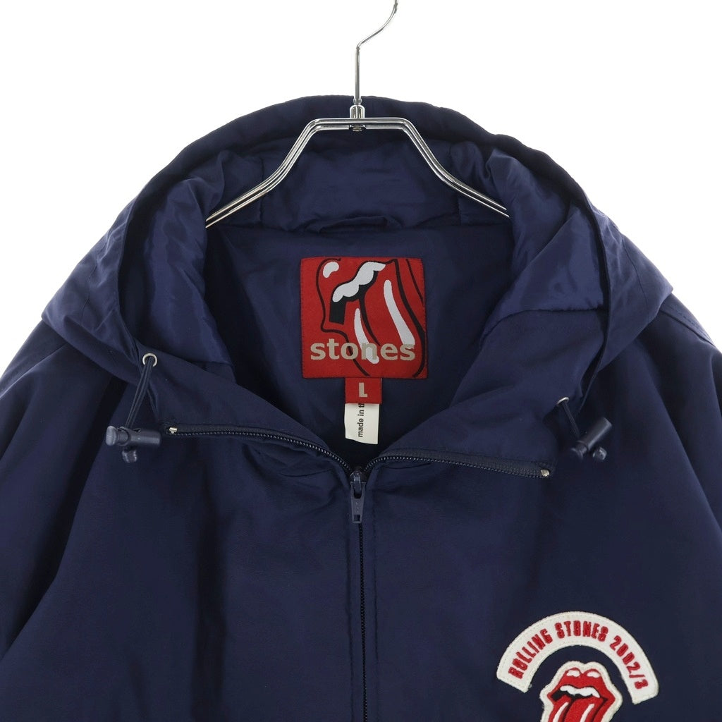 VINTAGE(ヴィンテージ) 00s ROLLING STONES PADED JACKET ローリングストーンズ ジップアップ ネイビー