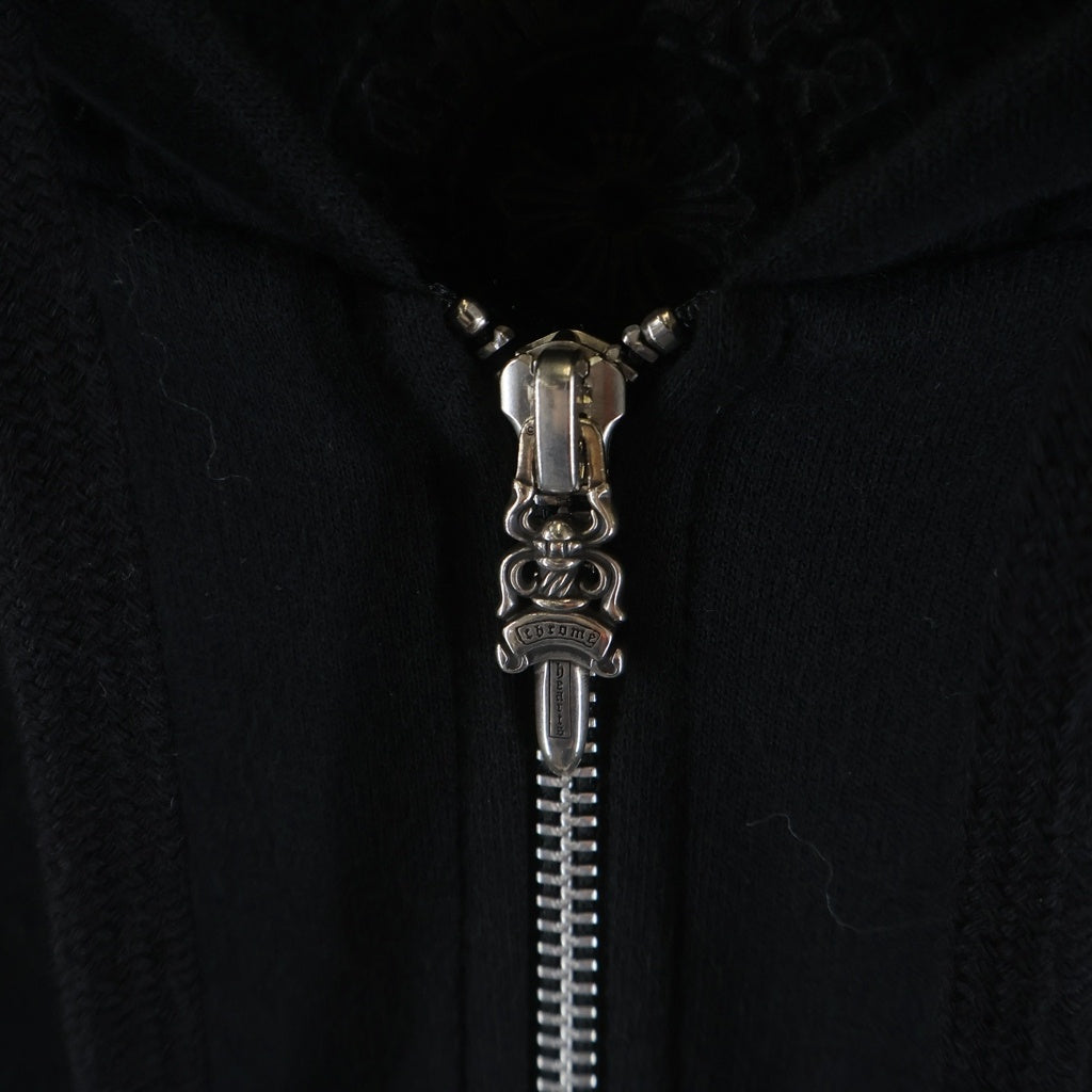 CHROME HEARTS(クロムハーツ) SWTSHRT HD ZIP アームロゴプリントジップアップパーカー ブラック