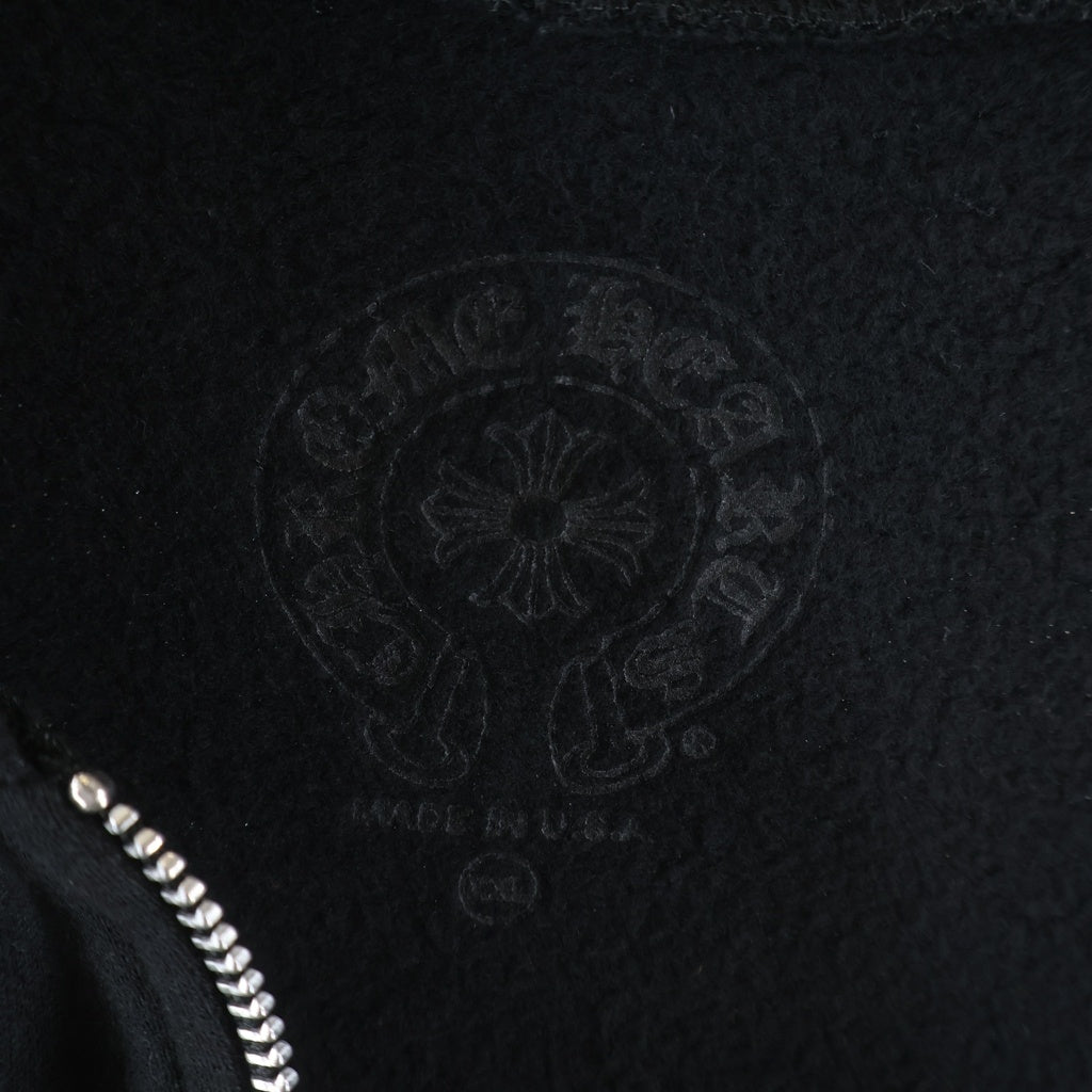 CHROME HEARTS(クロムハーツ) SWTSHRT HD ZIP アームロゴプリントジップアップパーカー ブラック