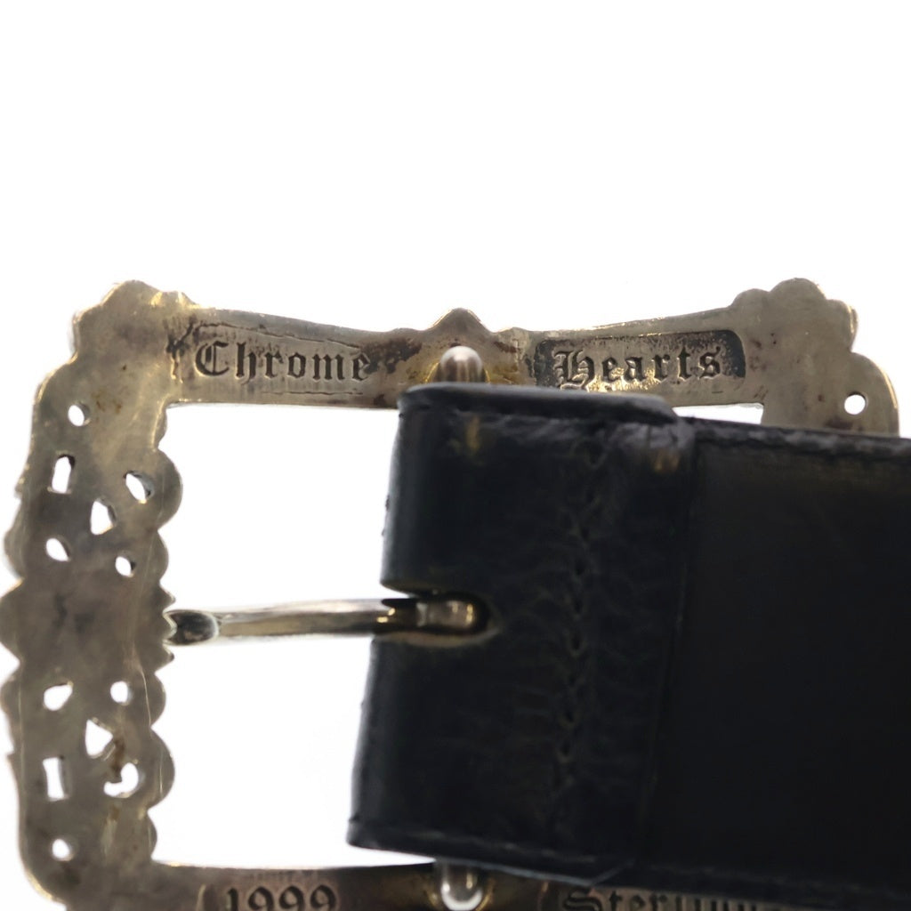 CHROME HEARTS(クロムハーツ) BLT FILIGREE OTJ フィリグリーOTJバックル レザーベルト ブラック/シルバー