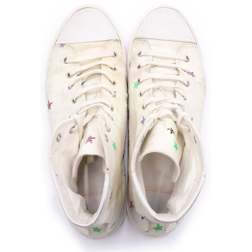 SAINT LAURENT PARIS(サンローランパリ) SOLARIS FAN STAR MOON PLUS スター ムーン プラス ハイカットスニーカー キャンバス ホワイト 533352