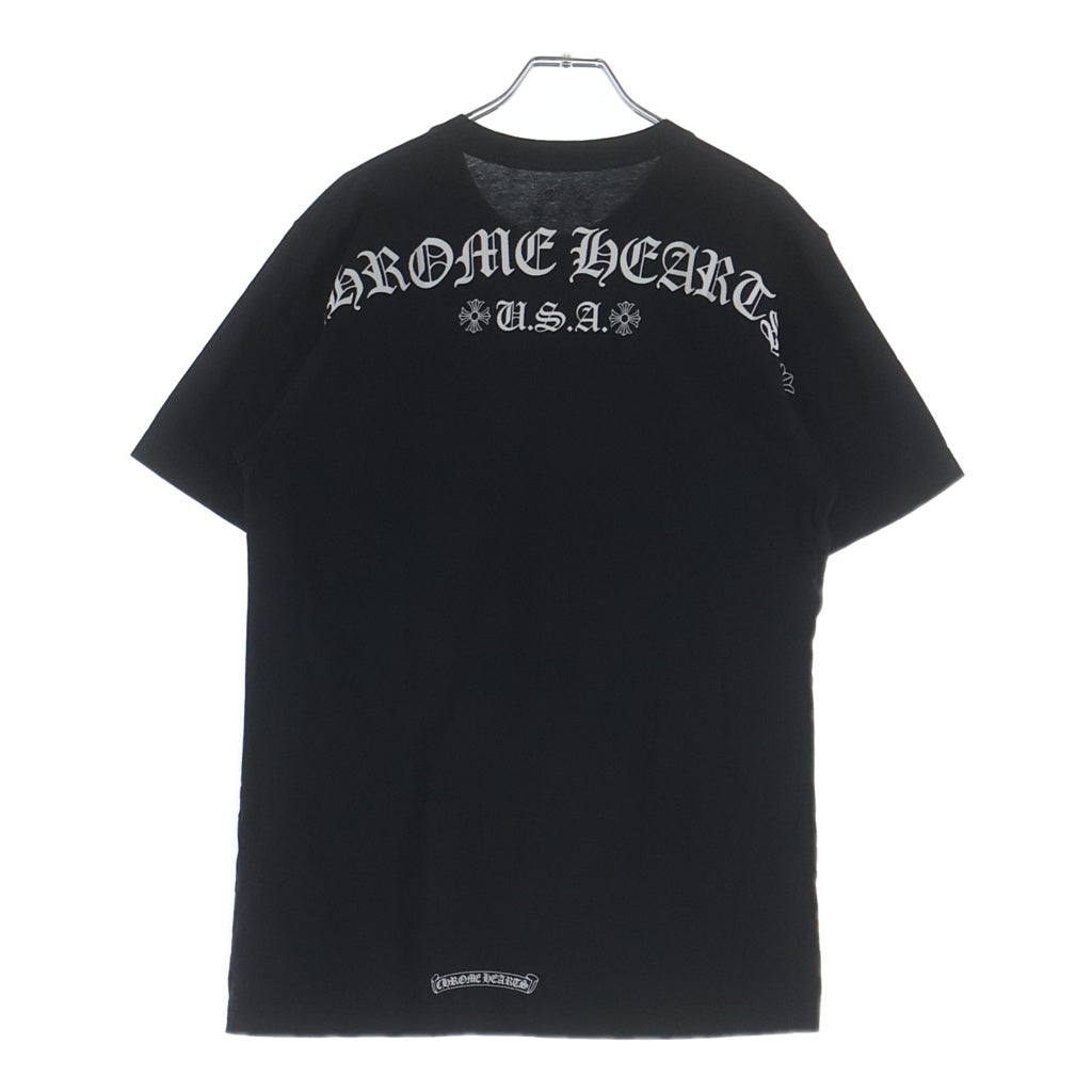 CHROME HEARTS(クロムハーツ) BACK ARCH LOGO SCROLL RABEL USA PRINT TEE バックアーチロゴ スクロールラベル プリント 半袖Tシャツ カットソー ブラック