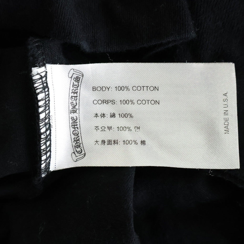 CHROME HEARTS(クロムハーツ) BACK HORSESHOE PRINT LS TEE バックホースシュー 袖フローラル プリント ロングスリーブ 長袖Tシャツ カットソー ブラック