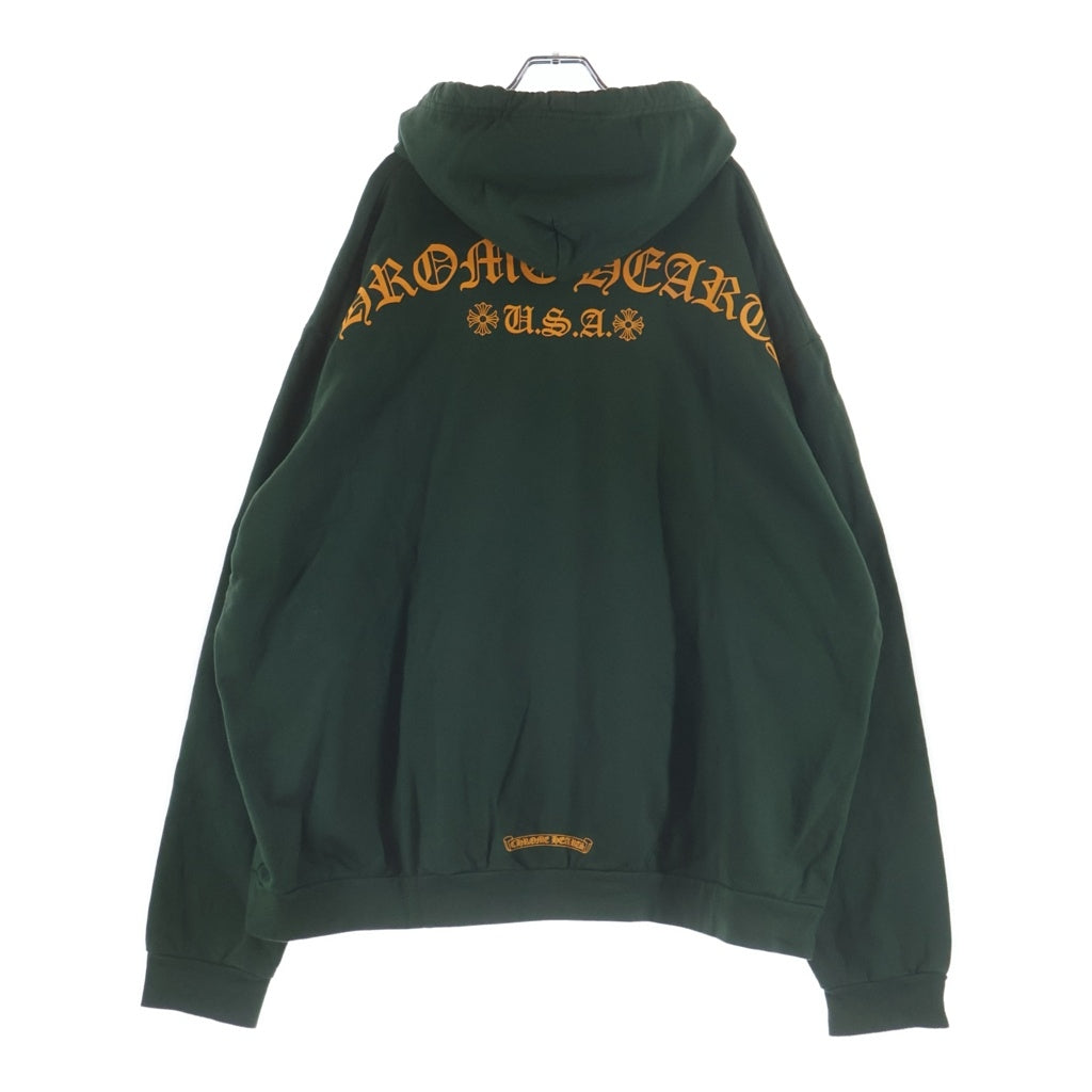 CHROME HEARTS(クロムハーツ) BACK ARCH LOGO SCROLL RABEL USA PRINT HOODIE バックアーチロゴ スクロールラベル プリント プルオーバーフーディ パーカー ダークグリーン