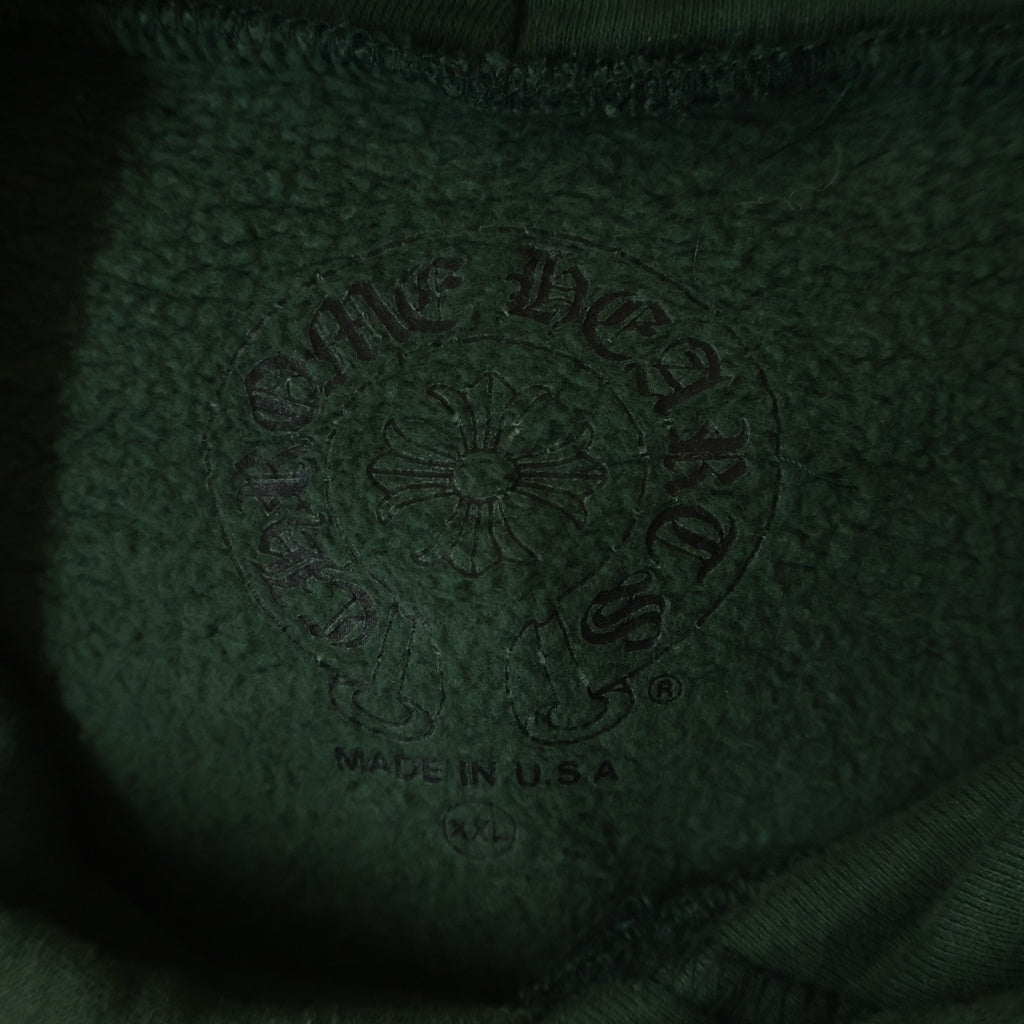 CHROME HEARTS(クロムハーツ) BACK ARCH LOGO SCROLL RABEL USA PRINT HOODIE バックアーチロゴ スクロールラベル プリント プルオーバーフーディ パーカー ダークグリーン