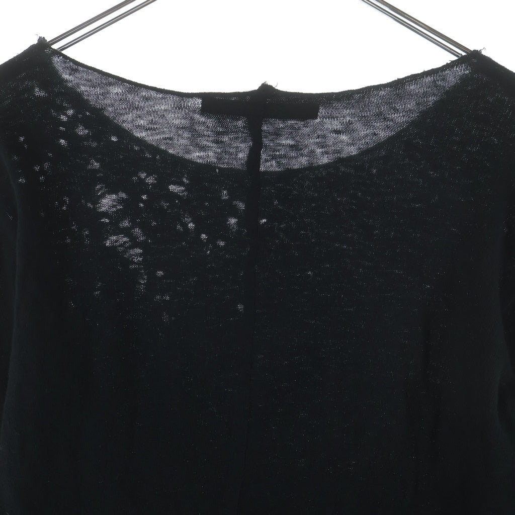 Yasuyuki Ishii(ヤスユキイシイ) Long Sleeve Cotton ダメージ加工 ロングスリーブ 長袖Tシャツ カットソー ブラック
