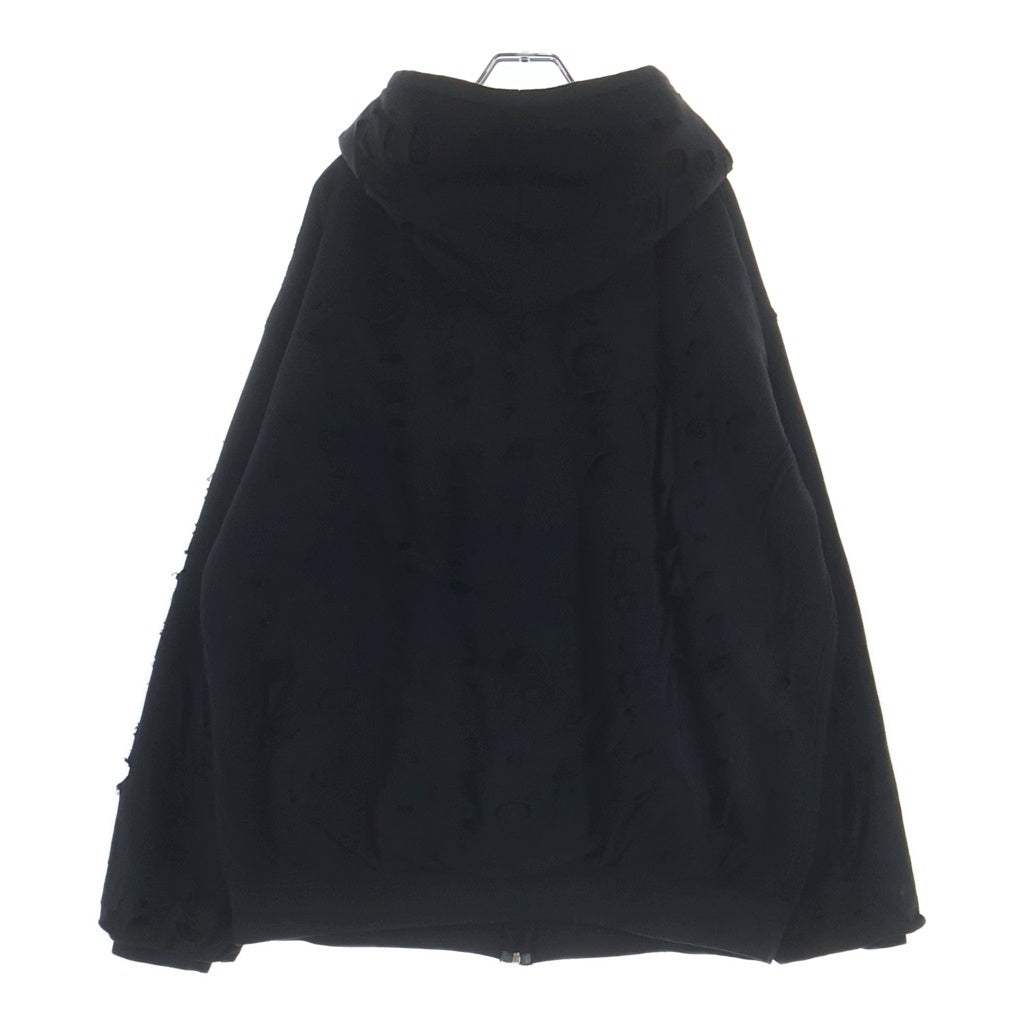 ALEXANDER DIGENOVA(アレキサンダーディジェノバ) Double Layer Hoodie ダブルレイヤード ジップアップ フーディ パーカー ブラック