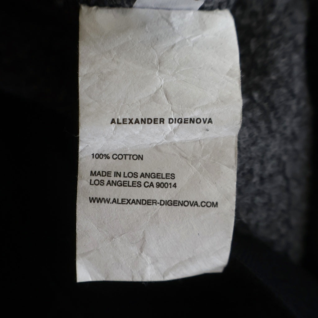 ALEXANDER DIGENOVA(アレキサンダーディジェノバ) Double Layer Hoodie ダブルレイヤード ジップアップ フーディ パーカー ブラック
