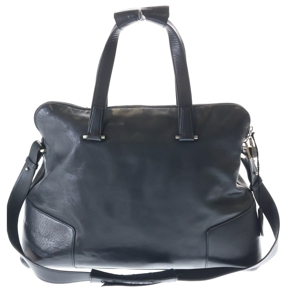 LOEWE(ロエベ) Leather Hand Bag 2WAY アナグラム レザーボストン ハンド ショルダーバッグ ブラック レディース