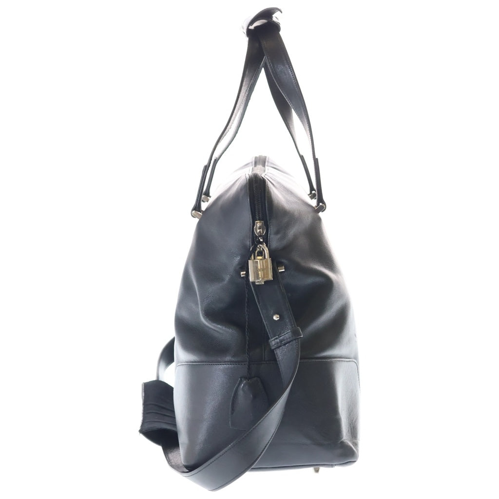 LOEWE(ロエベ) Leather Hand Bag 2WAY アナグラム レザーボストン ハンド ショルダーバッグ ブラック レディース
