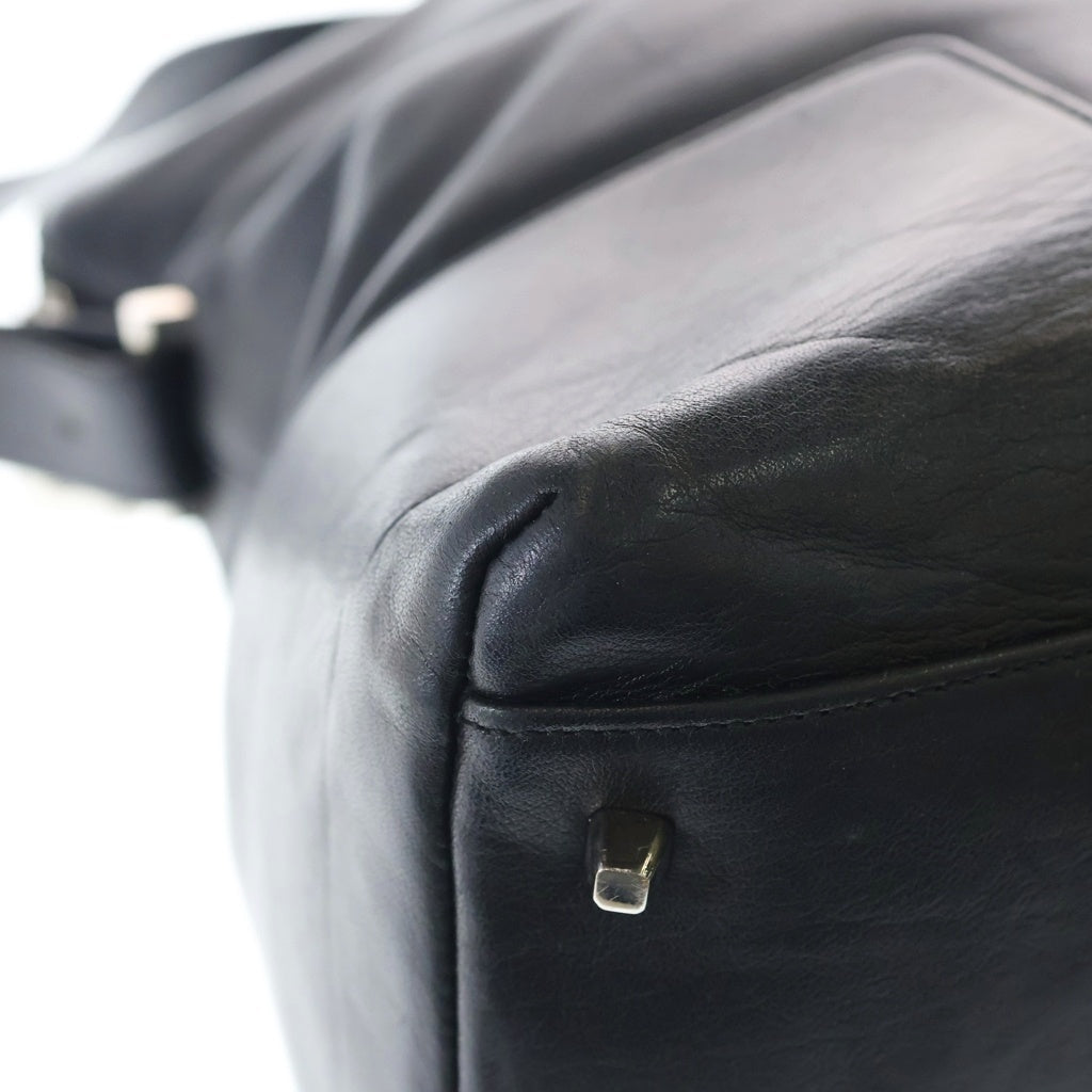 LOEWE(ロエベ) Leather Hand Bag 2WAY アナグラム レザーボストン ハンド ショルダーバッグ ブラック レディース
