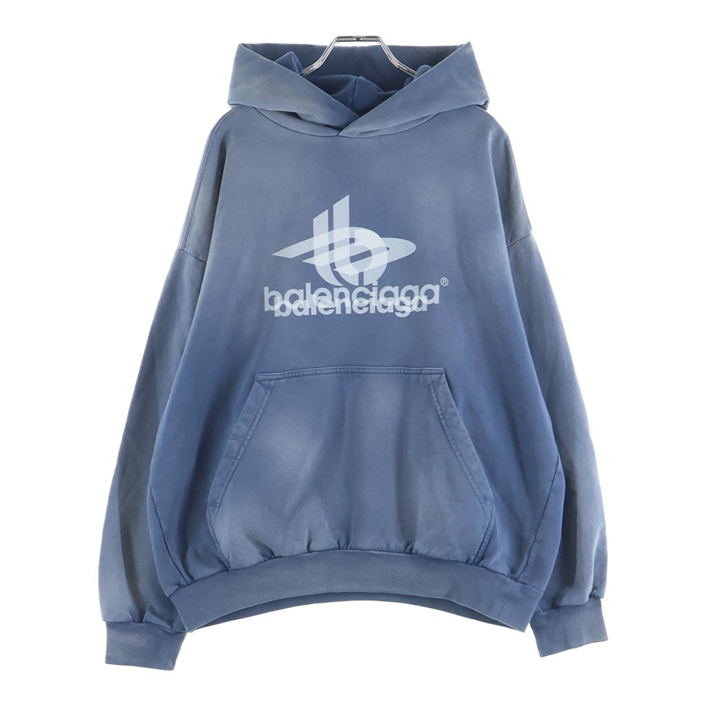 BALENCIAGA(バレンシアガ) 23AW Layered Faded Hoodie フェード加工 プルオーバースウェットパーカー フーディー ネイビー 767877 TPVF3