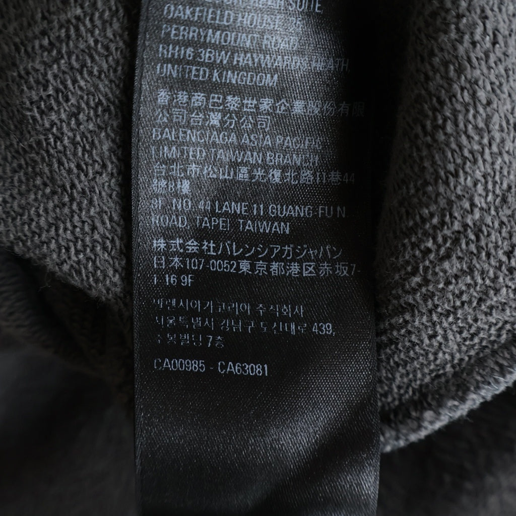 BALENCIAGA(バレンシアガ) 23SS Campaign Logo Hoodie キャンペーンロゴ ダメージ加工 プルオーバースウェットパーカー フーディー グレー 620947 TNVG6