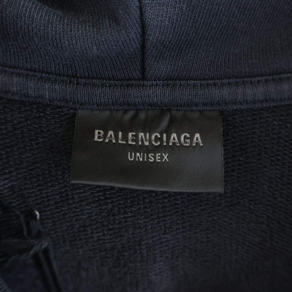 BALENCIAGA(バレンシアガ) 23AW Off Shore Zip Up Hoodie ダメージ加工 ジップアップスウェットパーカー フーディー グレー 770939 TPVM9