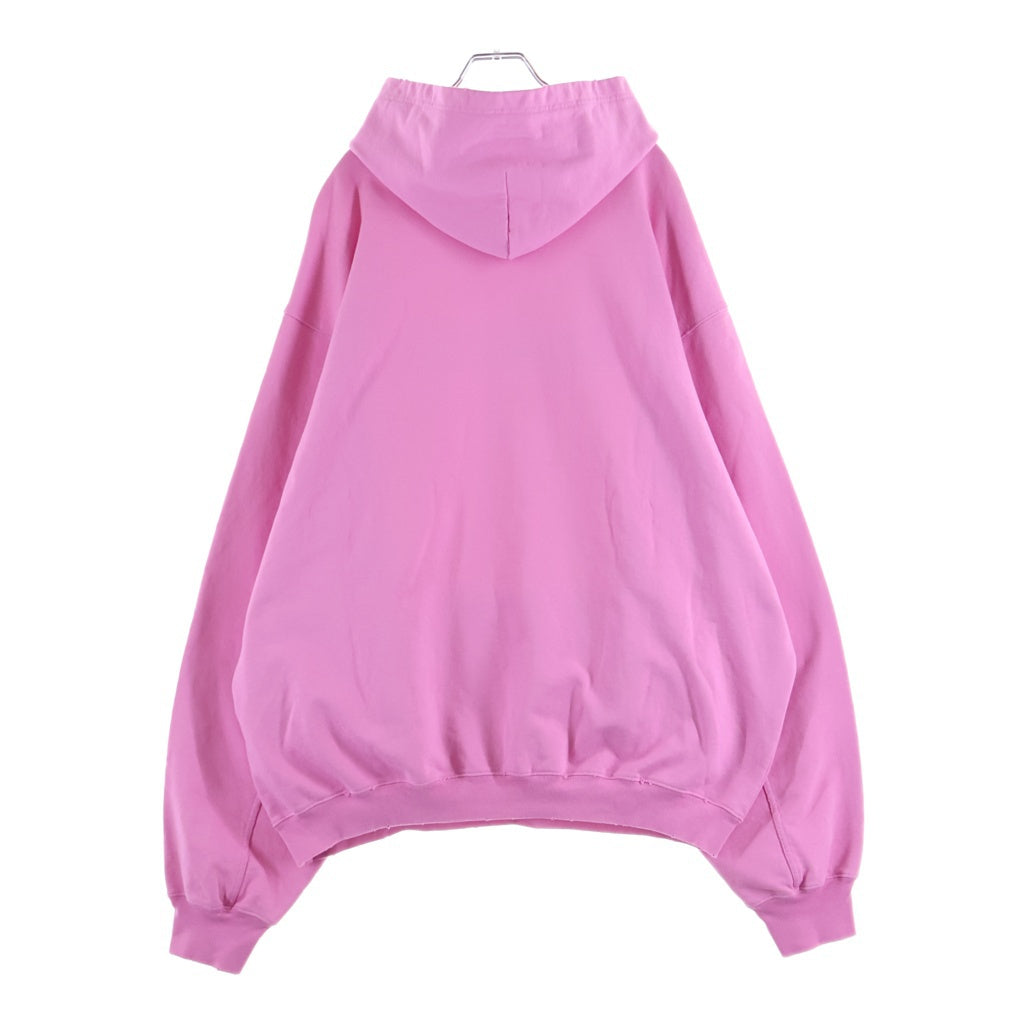 BALENCIAGA(バレンシアガ) 22AW Destroyed Hoodie デストロイロゴ ダメージ加工 プルオーバースウェットパーカー フーディー ピンク 729361 TNVL2
