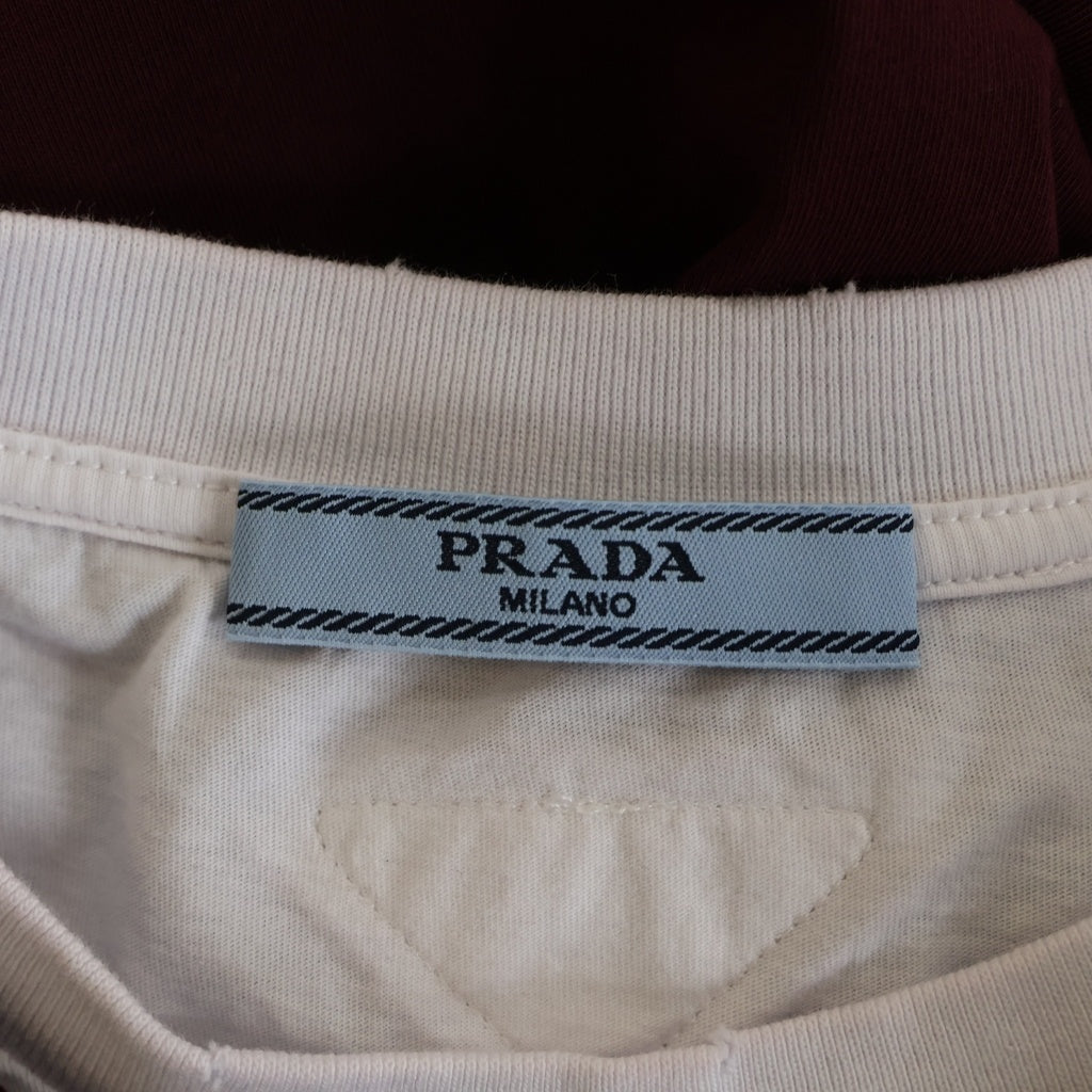 PRADA(プラダ) Long Sleeve Tee Cotton ロングスリーブ コットン 長袖Tシャツ カットソー バーガンディ