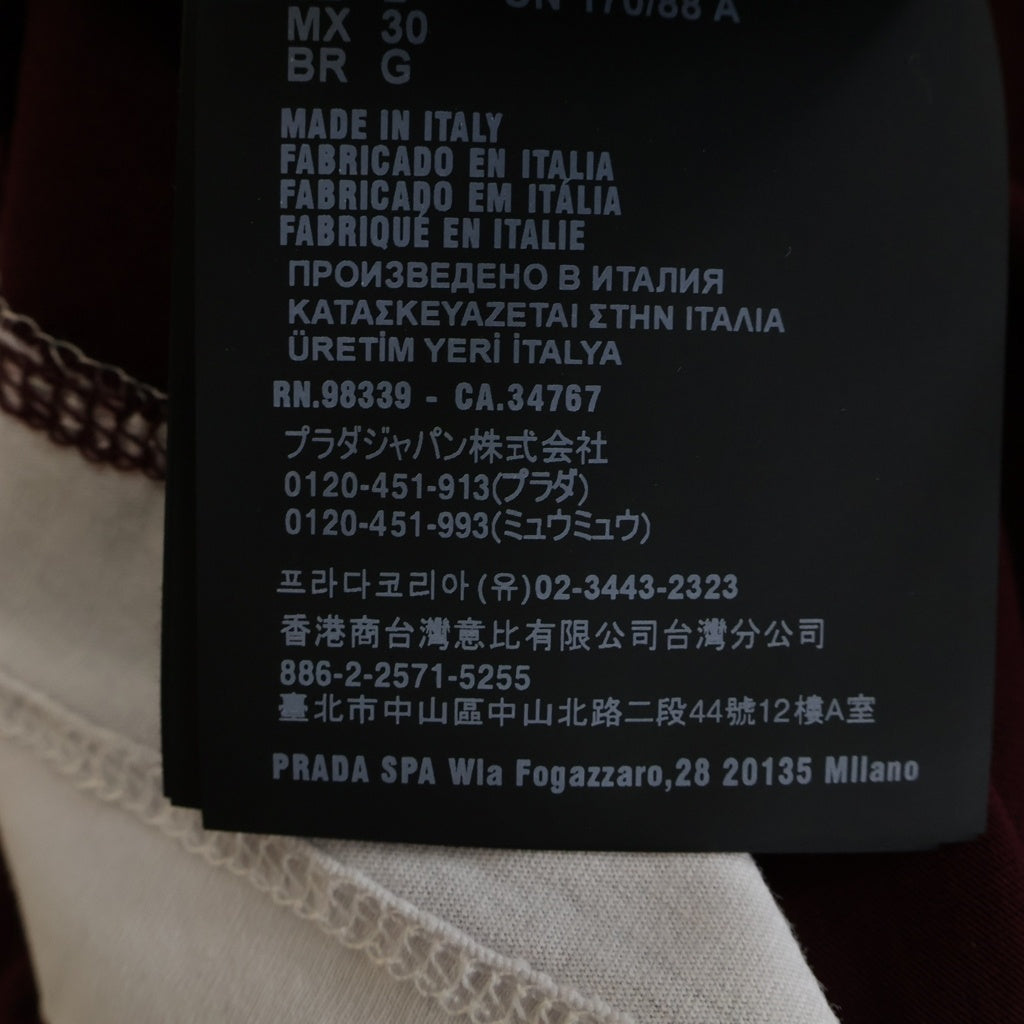 PRADA(プラダ) Long Sleeve Tee Cotton ロングスリーブ コットン 長袖Tシャツ カットソー バーガンディ