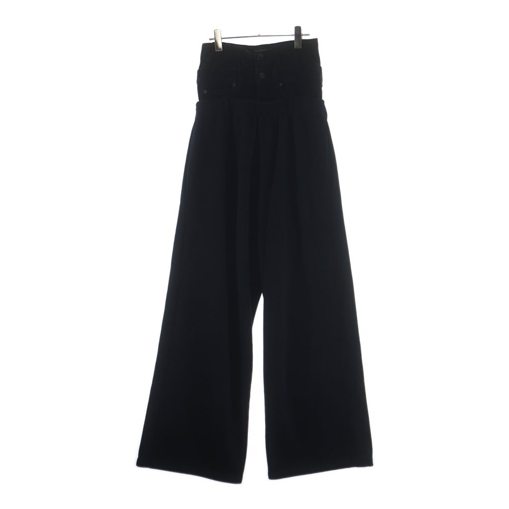 BALENCIAGA(バレンシアガ) 24AW Denim Layered Sweatpants デニムレイヤード ワイドスウェットパンツ ブラック 808816 TNVI7