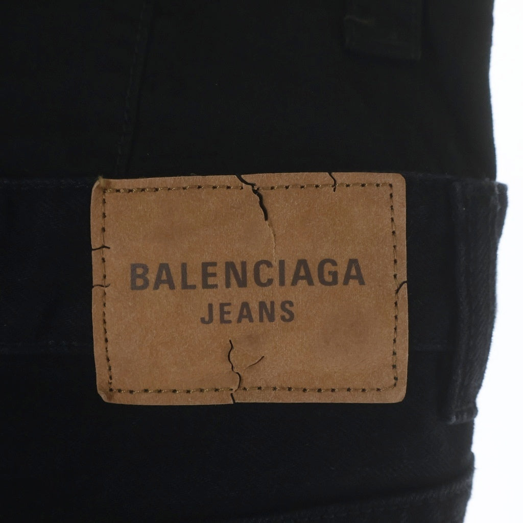 BALENCIAGA(バレンシアガ) 24AW Denim Layered Sweatpants デニムレイヤード ワイドスウェットパンツ ブラック 808816 TNVI7