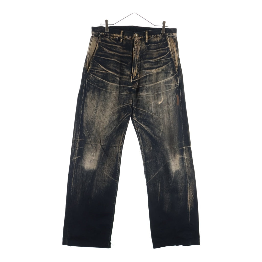 Yohji Yamamoto POUR HOMME(ヨウジヤマモト プールオム) 02AW Archive Denim Design Pants デニムデザイン パンツ ブラック HM-P43-019