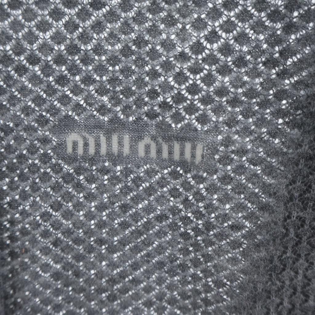 miumiu(ミュウミュウ) 25SS knit Cardigan カシミヤニットカーディガン 長袖 グレー レディース