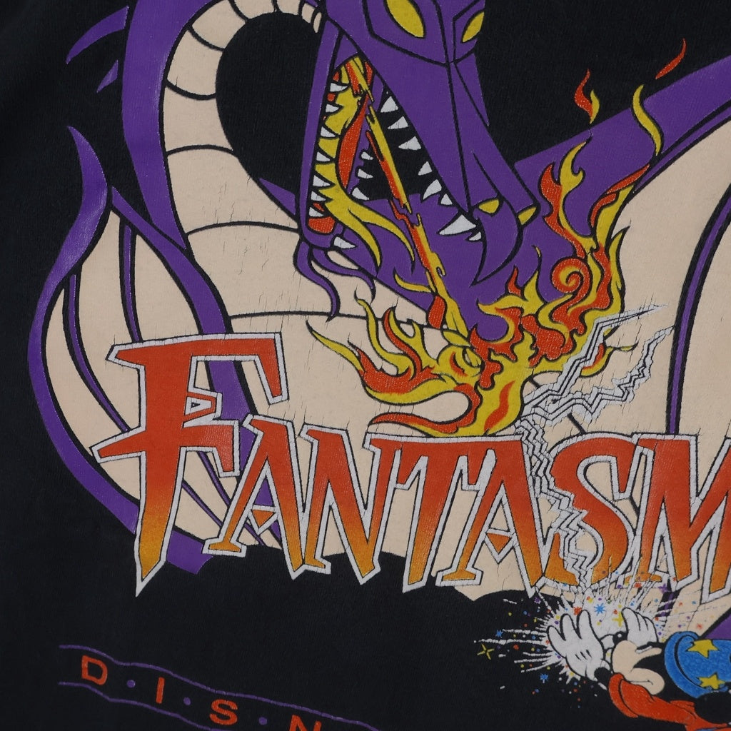 VINTAGE(ヴィンテージ) 90S DISNEY DESIGNS MICKEY MOUSE FANTASMIC ディズニー ファンタズミック 半袖Tシャツ ブラック