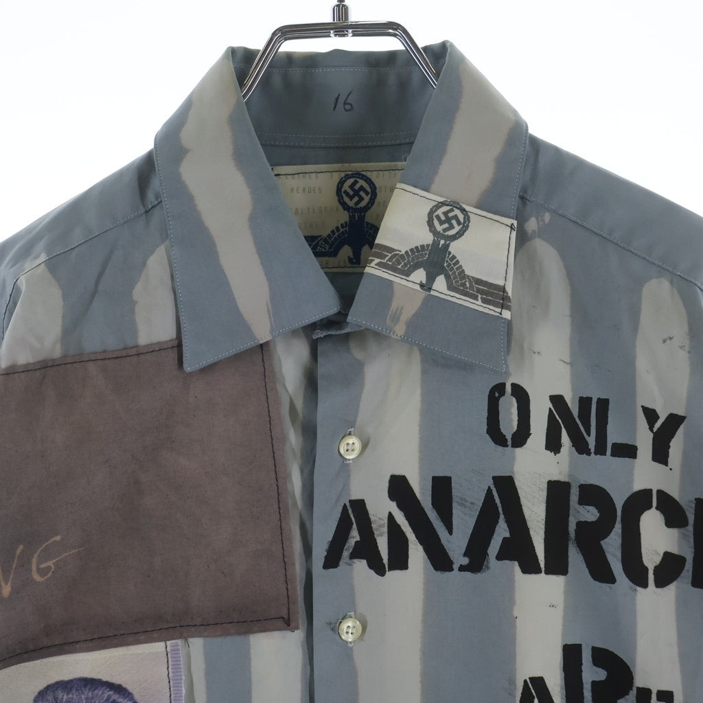 VINTAGE(ヴィンテージ) St Michael Marks & Spencer (セントマイケル マークス スペンサー) Anarchy Shirt アナーキー 長袖シャツ グレー