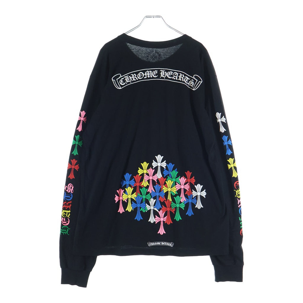 CHROME HEARTS(クロムハーツ) CH L/S T-SHIRT MLTCOL CEM CRS マルチカラーセメタリークロス 長袖Tシャツ ロンT ブラック