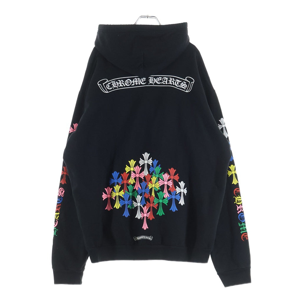 CHROME HEARTS(クロムハーツ) MLTCOL CEM CRS SWTSHRT HD ZIP マルチカラーセメタリークロス ダガージップ ジップアップスウェットパーカー フーディー ブラック