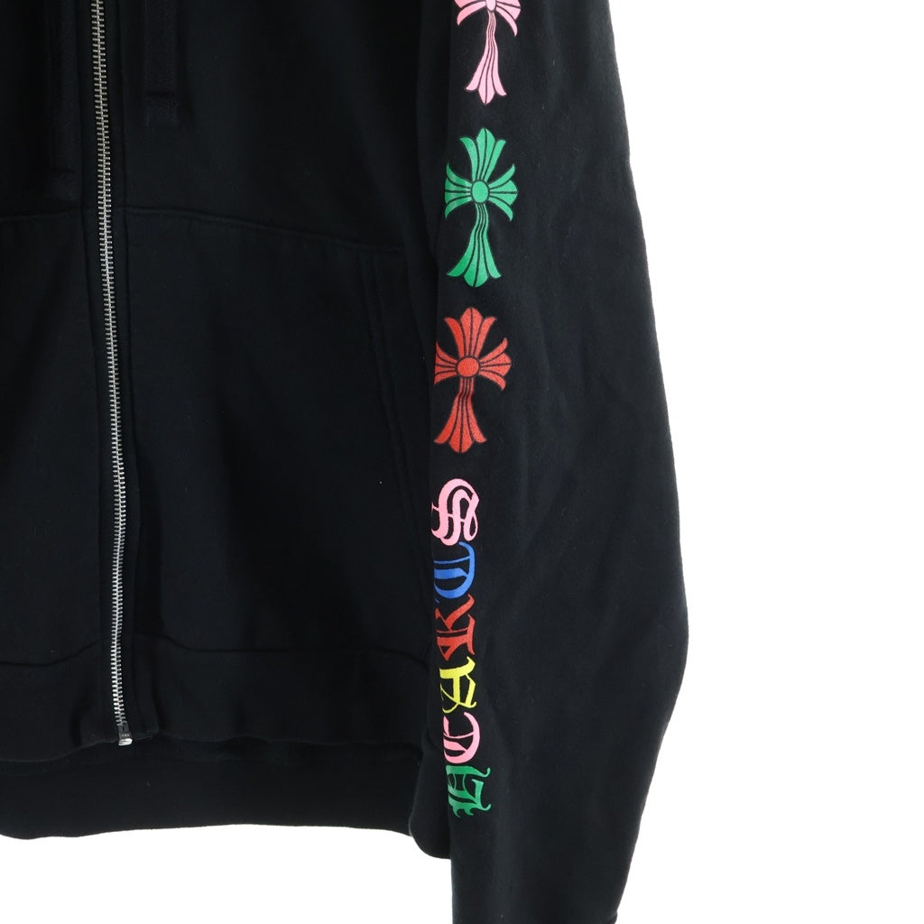 CHROME HEARTS(クロムハーツ) MLTCOL CEM CRS SWTSHRT HD ZIP マルチカラーセメタリークロス ダガージップ ジップアップスウェットパーカー フーディー ブラック