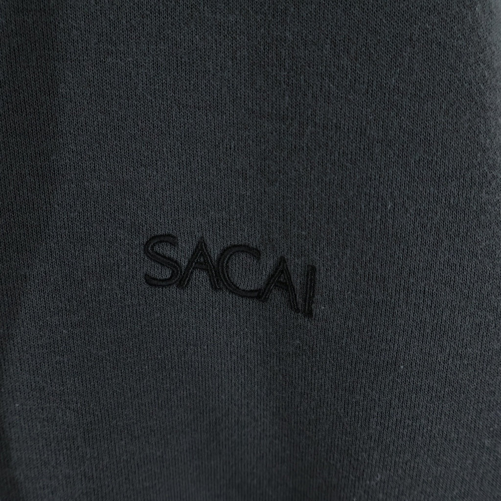 Sacai(サカイ) Sponge Sweat Hoodie ロゴ刺繍 ジップアップスポンジパーカー フーディー グレー 23-03255M
