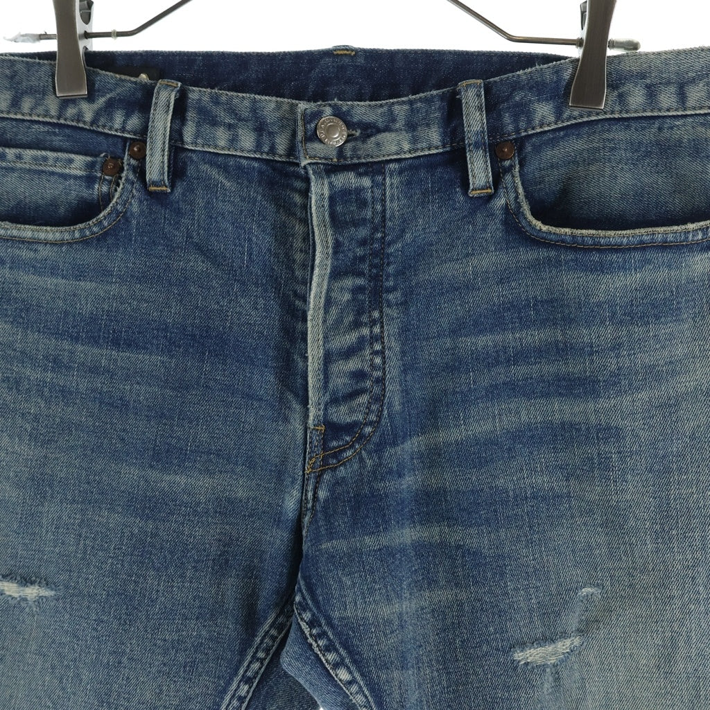 MINEDENIM(マインデニム) S.Slim STR 5pocket 5ポケット ボタンフライ ダメージ加工 ストレートデニムパンツ インディゴ 2305-1001-86-342