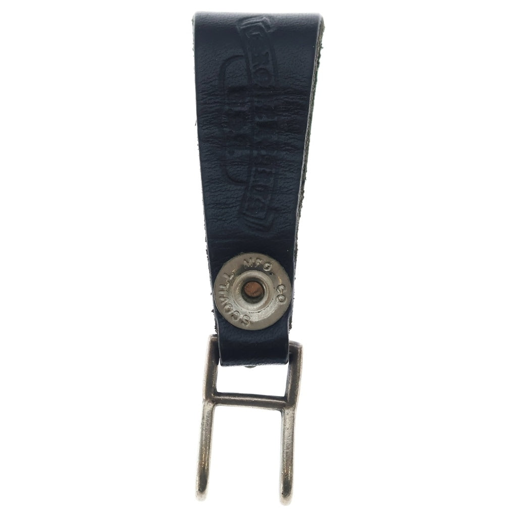 CHROME HEARTS(クロムハーツ) BELT LOOP クロスボールボタンレザーベルトループ シルバー/ブラック BCA397
