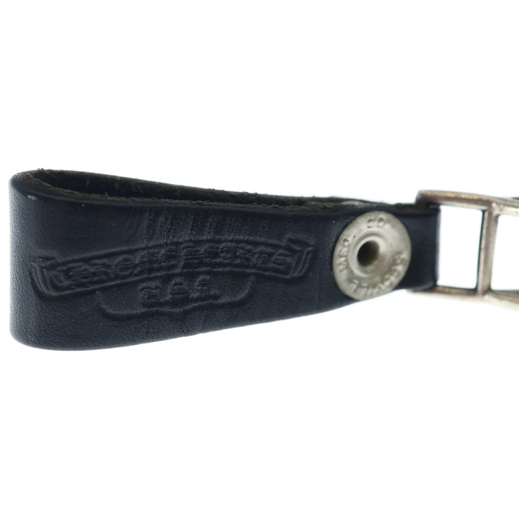 CHROME HEARTS(クロムハーツ) BELT LOOP クロスボールボタンレザーベルトループ シルバー/ブラック BCA397