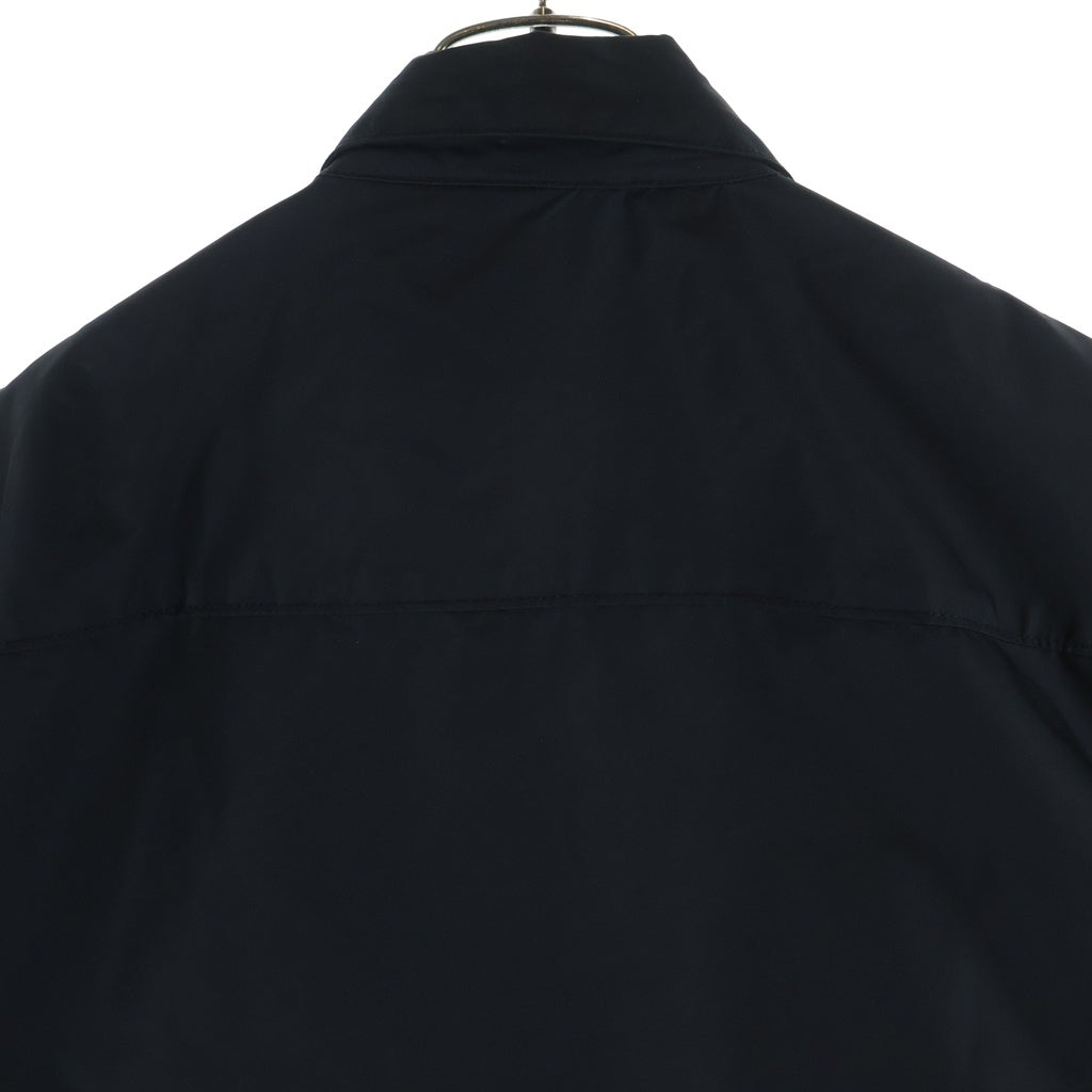 CHROME HEARTS(クロムハーツ) Y NOT Carpenter Leather Pocket Nylon Zip S/S Shirt ワイノット カーペンター レザーポケットナイロンジップアップ 半袖シャツ ブラック