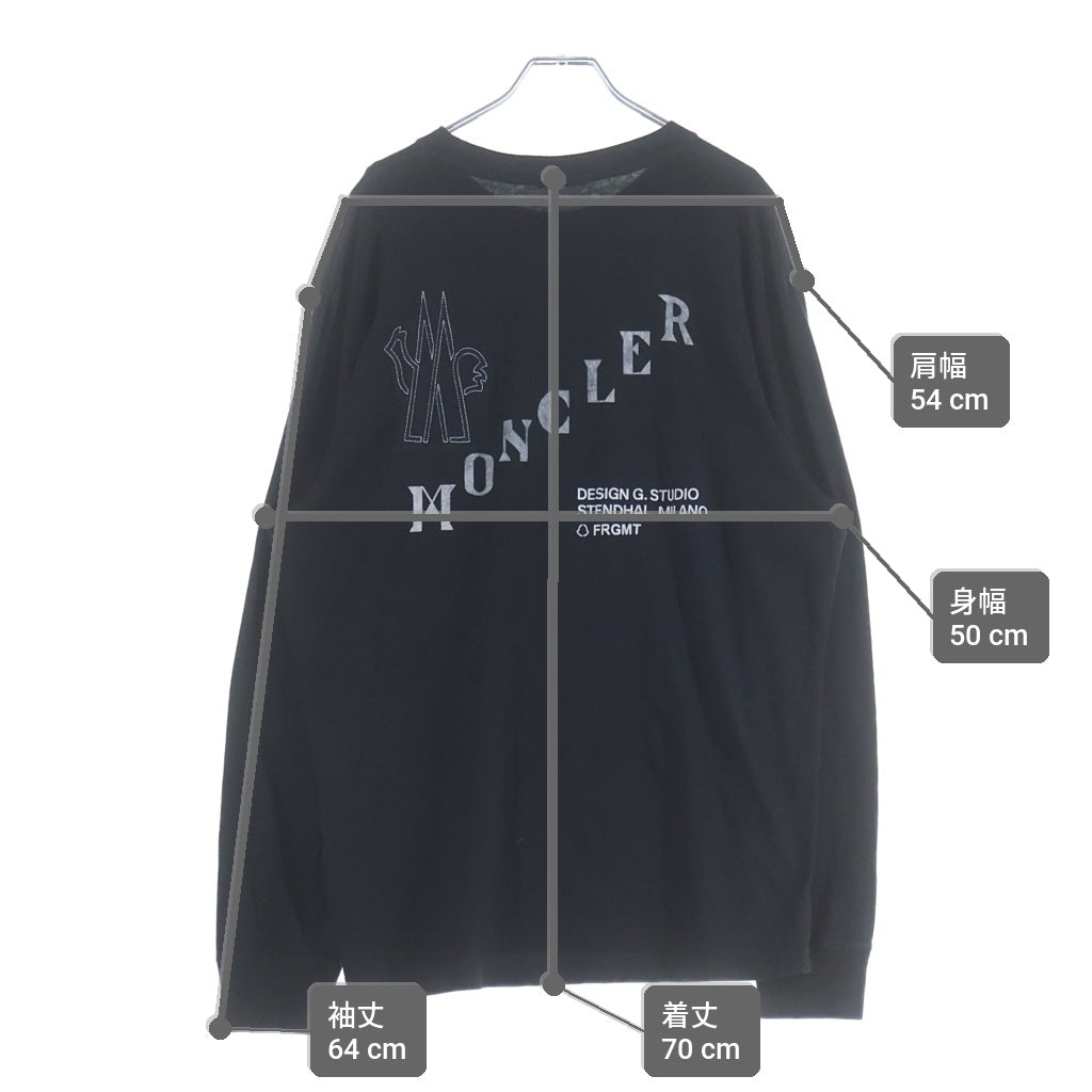 MONCLER(モンクレール) 21AW ×FRAGMENT L/S バックプリント ロングスリーブ 長袖Tシャツ カットソー ブラック G209U8D00003 G209U8D00003